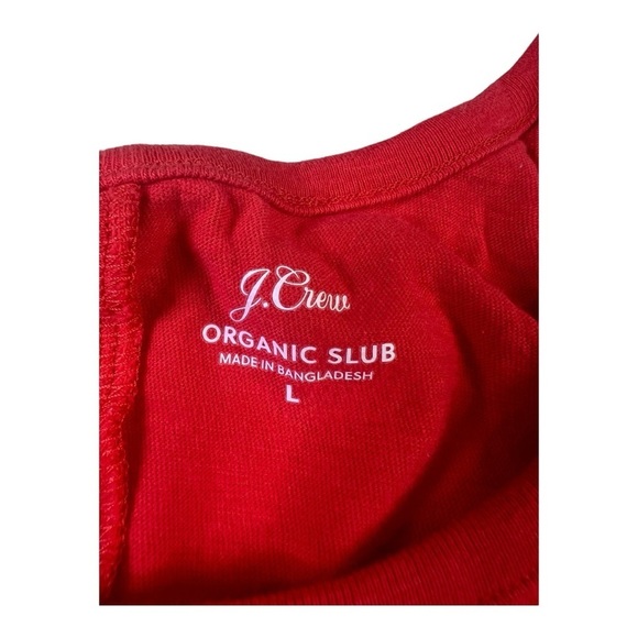 J. Crew Red Organic Slub Scoopneck Tank Tee Style BQ944 Size Large Casual Summer - Picture 4 of 11